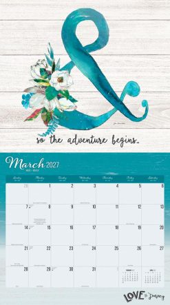 Love the Journey 2027 Linen Env Brush Dance FOIL Wall Calendar - Image 3