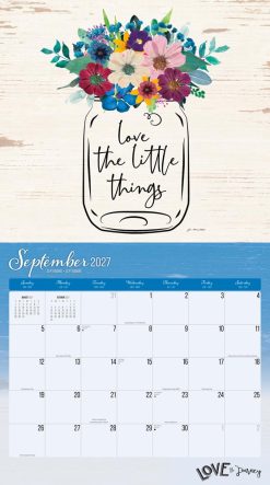 Love the Journey 2027 Linen Env Brush Dance FOIL Wall Calendar - Image 4