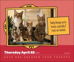 Cats Are Cheaper Than Therapy 2027 Boxed Desk Calendar - Image 3