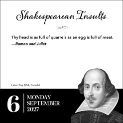 Shakespearean Insults 2027 Boxed Desk Calendar - Image 5