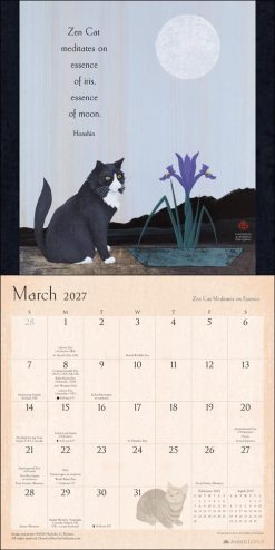 Zen Cat 2027 Square Wall Calendar - Image 3