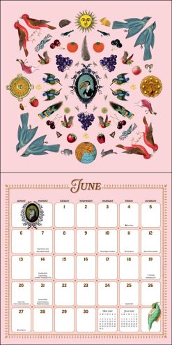 Antiquarian Sticker Book 2027 Square Wall Calendar - Image 4