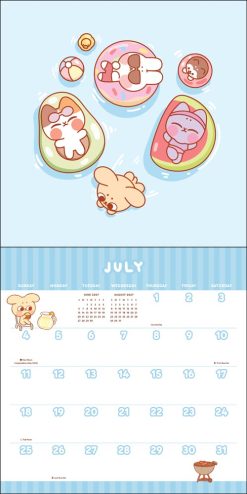 Pocket Peaches 2027 Square with Stickers Wall Calendar - Image 3