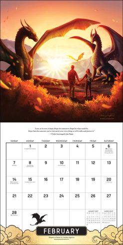 Fourth Wing Officially Licensed Fan Art 2027 Square Wall Calendar - Image 3