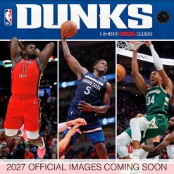 NBA Dunks 2027 Square Wall Calendar